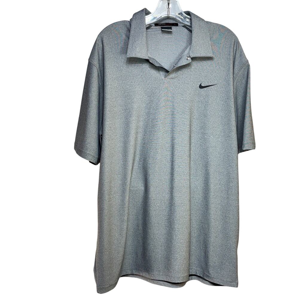 Nike Tiger Woods Collection Snap Button Golf Performance Polo Gray Men's XL
